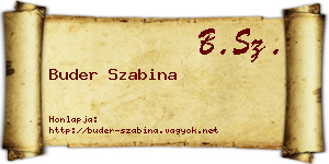 Buder Szabina névjegykártya
